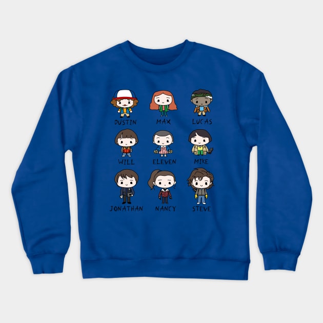 Stranger Things Kids Fan Art Crewneck Sweatshirt by chibicrayon